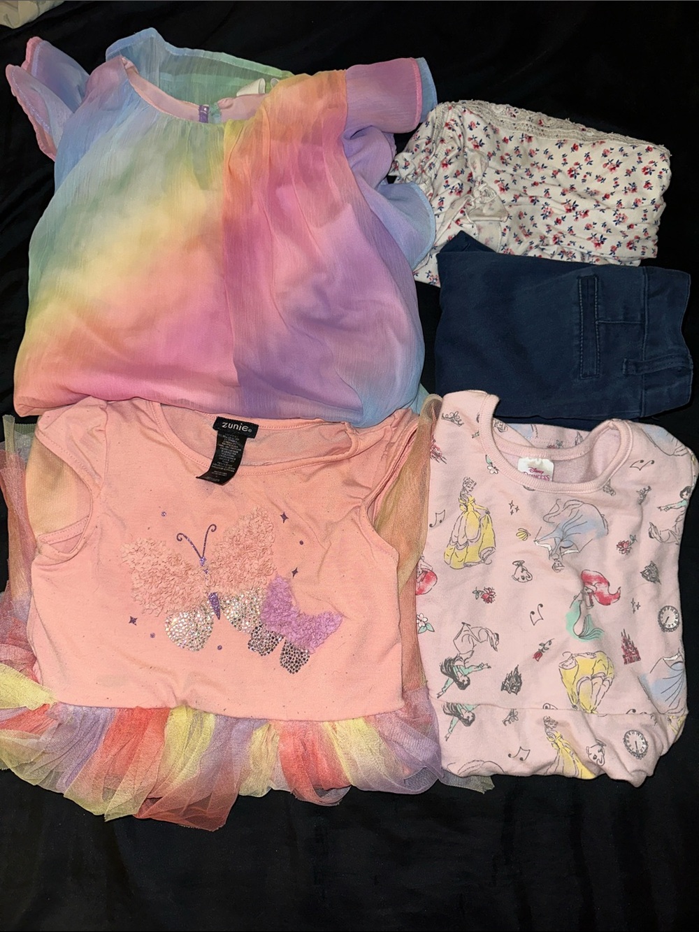 Girls H&M Rainbow Tulle Dress + Pastel Tops,  7 piece Bundle size 6/7 lot